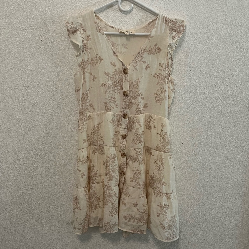 Sweet Wanderer Cream Floral Mini Dress